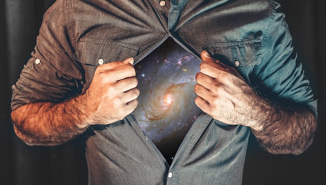 galaxy, stars, infinity, universe, man, chest, open, shirt, symbol, cosmos, milky way, metaphor, psycology, self, inner, potential, unlock, personality, psycology, potential, potential, potential, pot